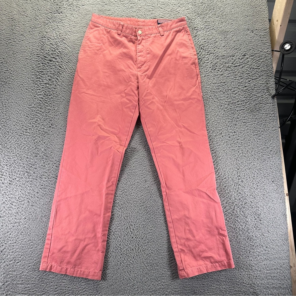 Vineyard Vines Pant Mens 34x32 Pink Cotton Chino Straight Business Office Preppy